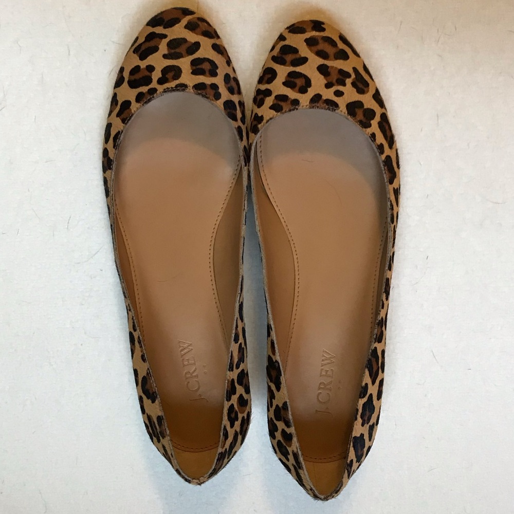 J. Crew Calf Hair Leopard Print Flats (size 9)